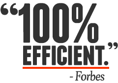 Rated 100% Efficient by Forbes Magazine