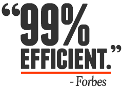 Rated 99% Efficient by Forbes Magazine