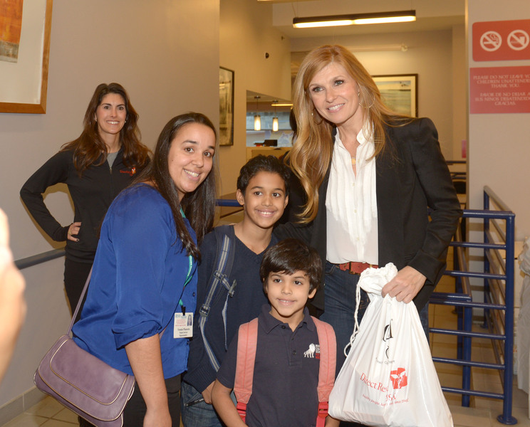 Connie Britton working with Curel Skincare and Direct Relief International to pass out relief Packages Connie Britton working with Curel Skincare and Direct Relief International to pass out relief Packages