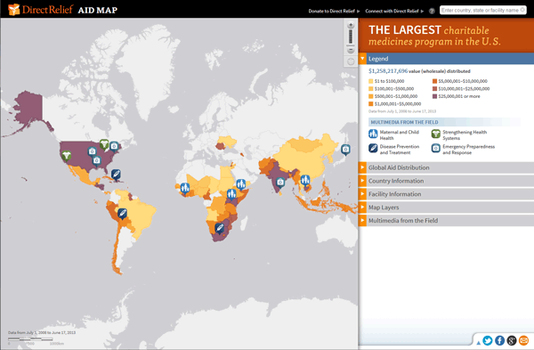 Global Aid Map Global Aid Distribution Map