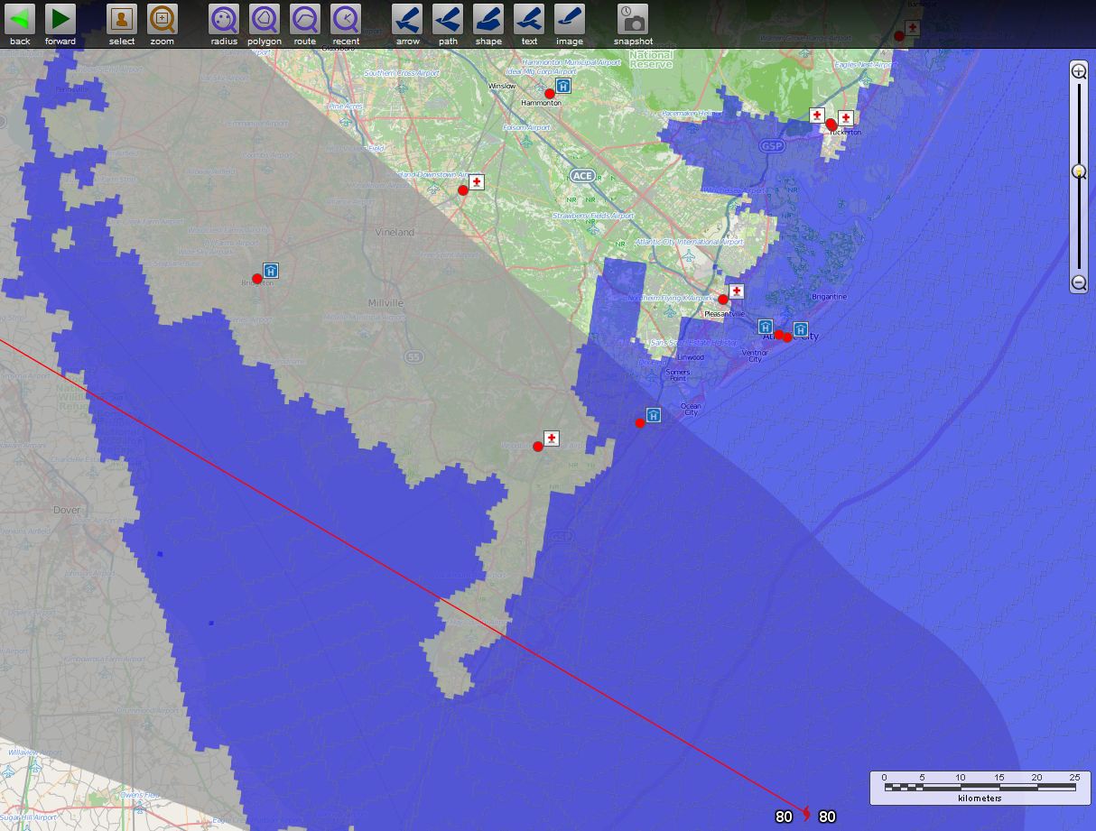 Hurricane Sandy Atlantic City map Hurricane Sandy Atlantic City map