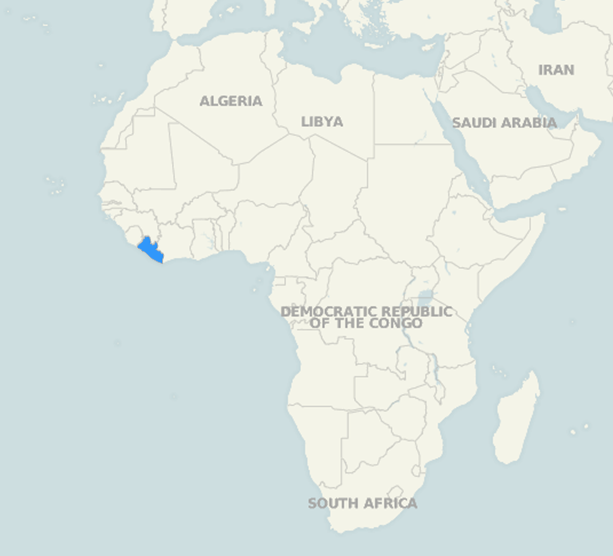Location of Liberia