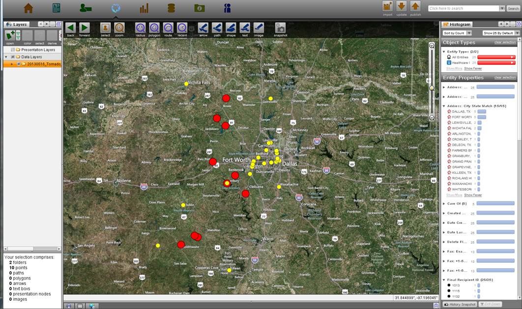 We've reached out to 17 of our 25 partners (yellow) located within 50 miles of tornado touchdowns (red). We've reached out to 17 of our 25 partners (yellow) located within 50 miles of tornado touchdowns (red).