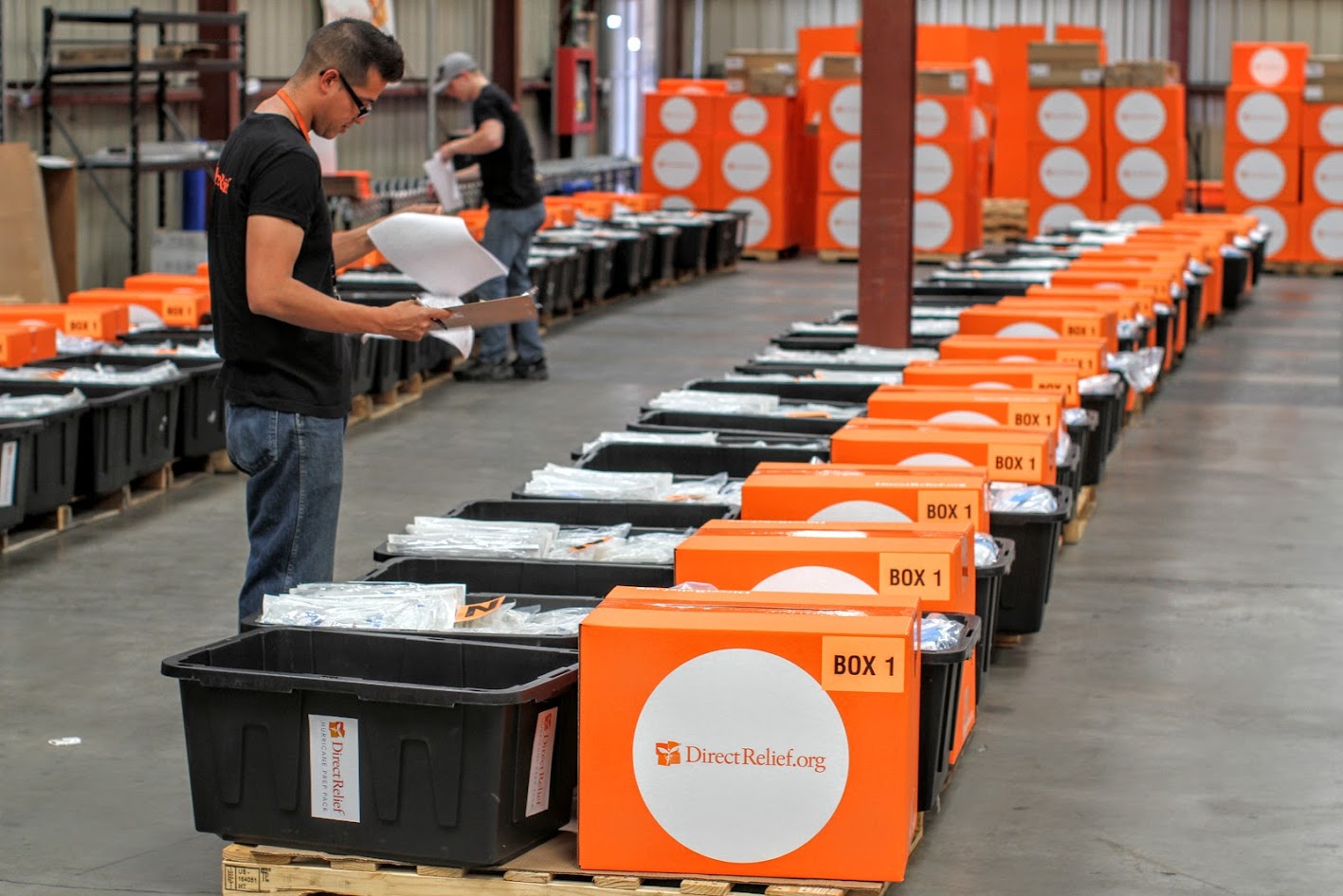 Direct Relief staff prepped a shipment in response to the 2013 Moore, Oklahoma tornado. After a series of tornadoes swept through the Gulf Coast Jan. 21-23, 2017, Direct Relief is responding to the region with medical aid and supplies.