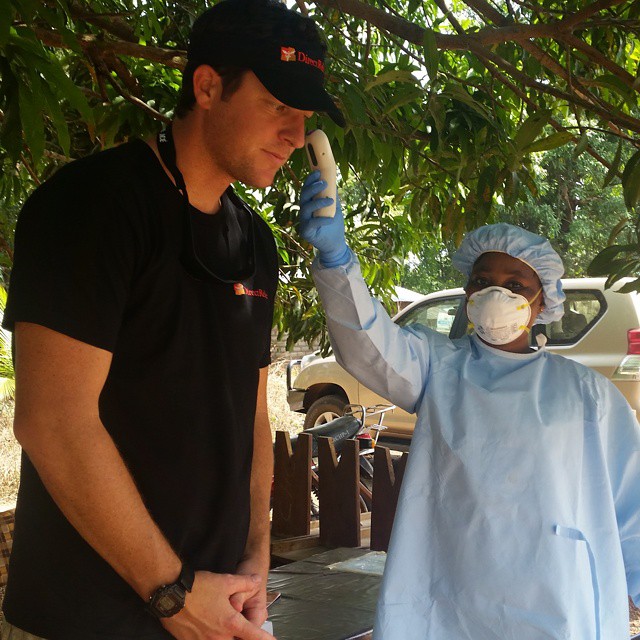As a precaution, health workers take your temperature nearly everywhere you go.
