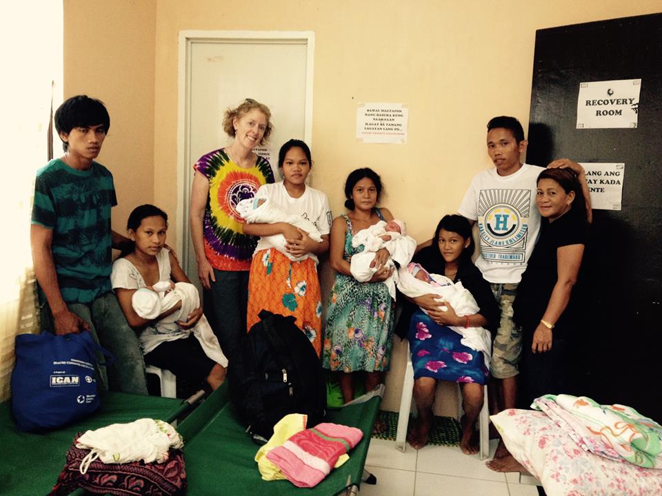 Four new babies and their families prepare to go home from Bumi Wadah after a busy night following Typhoon Hagupit. Courtesy photo.