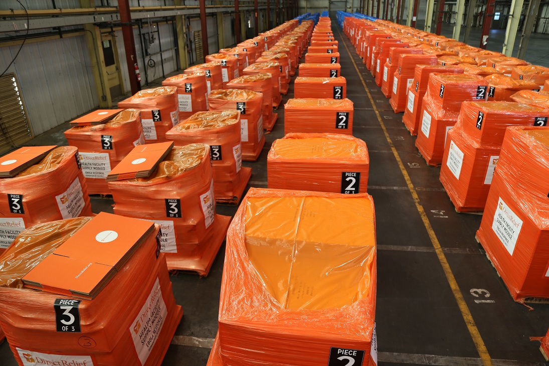 More than 300 pallets of supplies were loaded on the plane bound for West Africa.