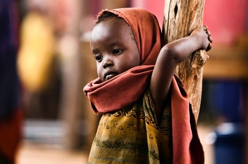 A Somali child awaits a medical examination at a refugee camp near the Kenyan border A Somali child at a refugee camp near the Kenyan border