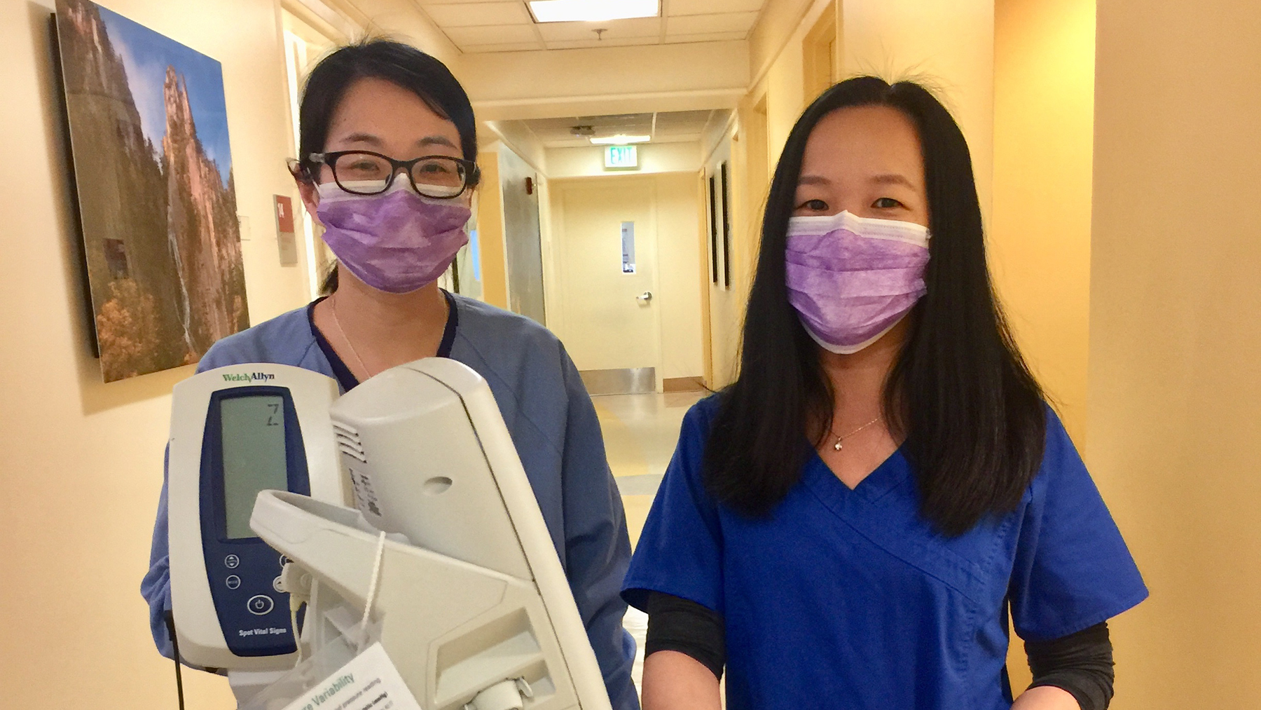 Staff members at North West Health Services in the Bay Area pose with surgical masks on. (Photo courtesy of Dr. Kenneth Tai)