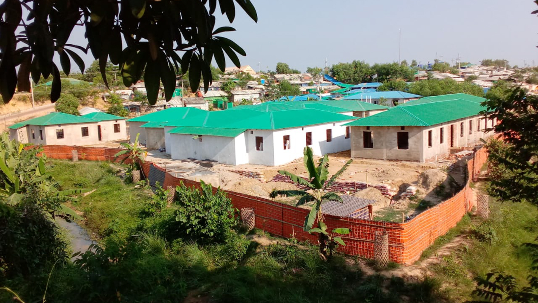 The field hospital's new Covid-19 isolation unit, under construction. (Photo courtesy of Dr. Iftikher Mahmood)