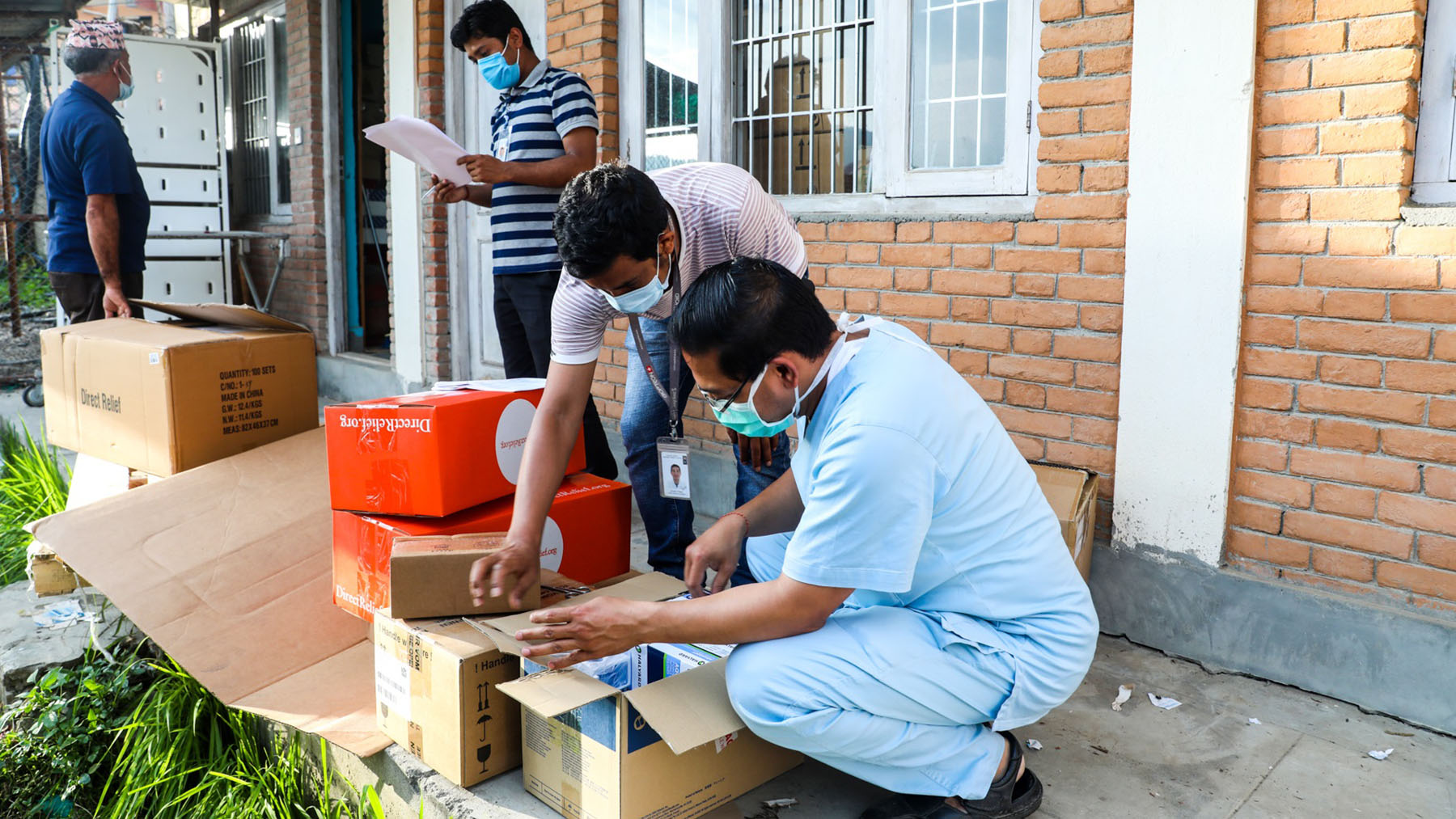ICU Kits ariving at Dhulikhel Hospital in Nepal during the Covid-19 pandemic. (Photo Courtesy of Pramesh Koju/ Dhulikhel Hospital)
