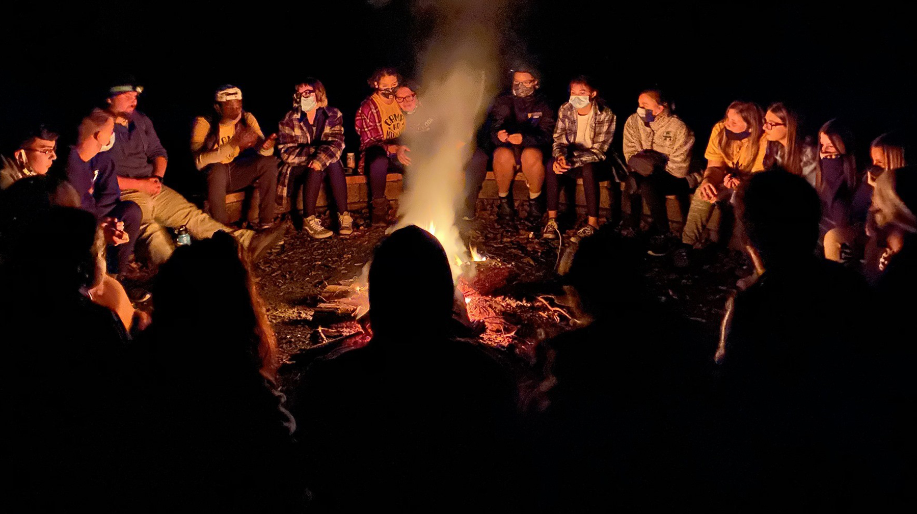 Campers at Camp Ho Mita Koda enjoy a campfire. The camp, located in Newbury, Ohio, gives children with Type 1 diabetes a place to enjoy summer camp with medical support from staff and counselors. Over the past week, the camp received $12K of glucose strips and monitoring supplies from Direct Relief. (Courtesy photo)