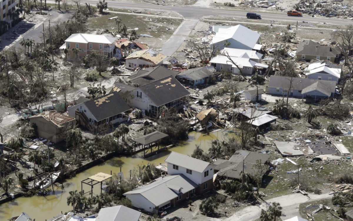 Debris from homes destroyed by Hurricane Michael litters the ground on October 11, 2018, in Mexico Beach, Florida. The hurricane hit the panhandle area with Category 4 winds, causing major damage. (Photo by Chris O'Meara/Getty Images)